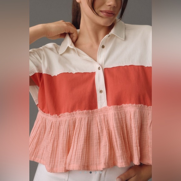 Anthropologie Pilcro Bonfire Rugby Top, MED NWOT - Picture 3 of 4